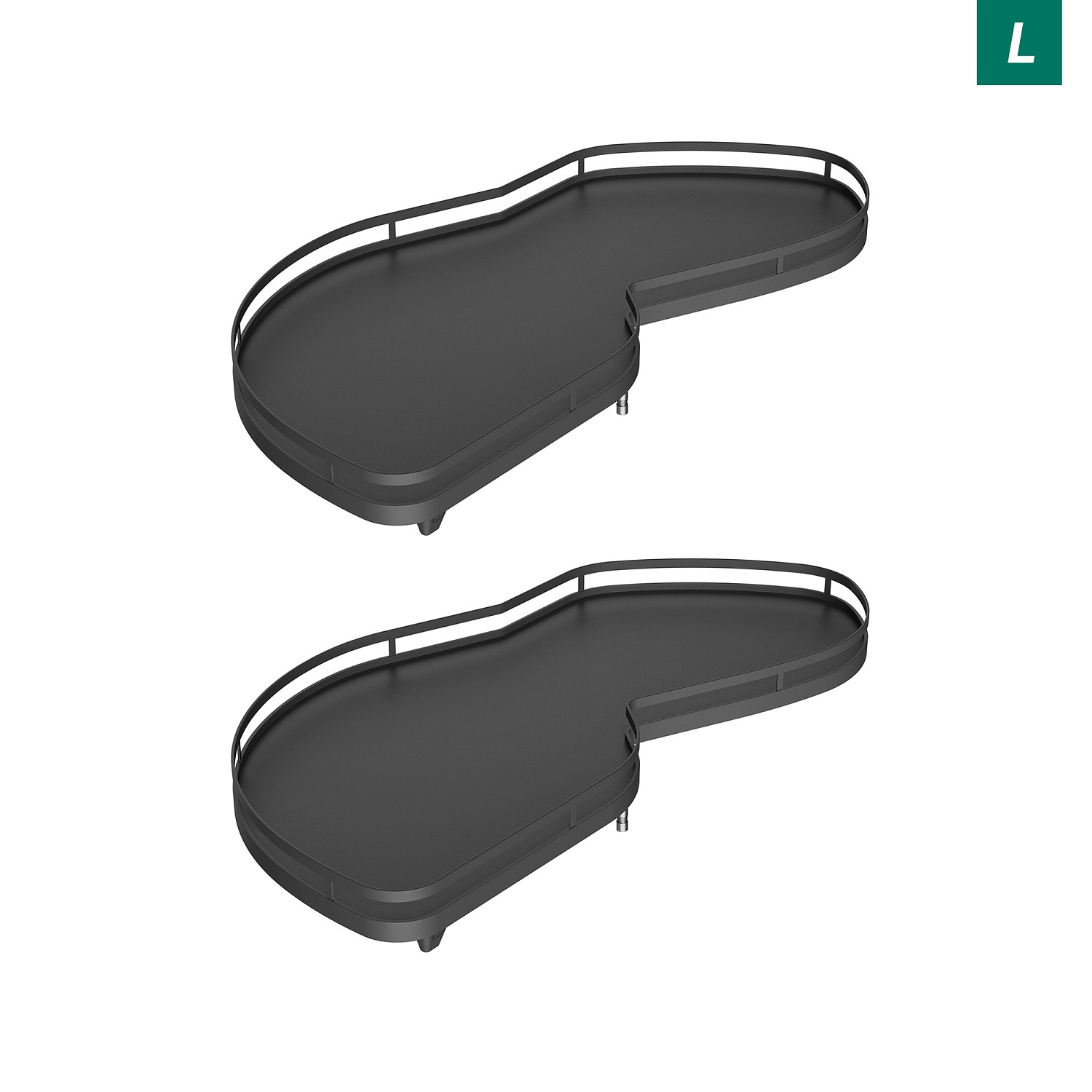 Комплект полок левый Леманс 600 мм Арена СТИЛЬ (2 полки + рычаги) АНТРАЦИТ