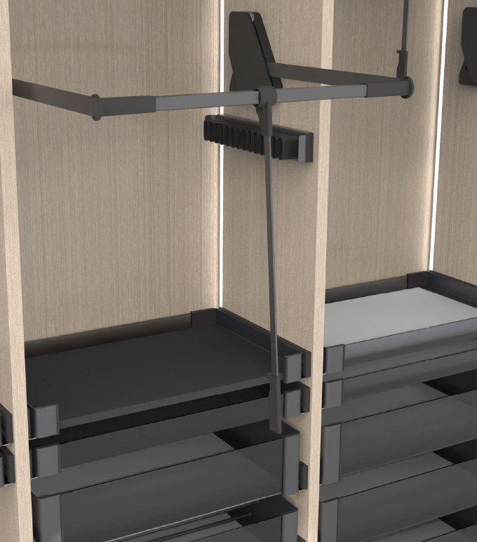 Пантограф для гардеробной стандартный Конеро W 805-988 мм нагрузка 0,5-12 кг Kessebohmer | официальный магазин